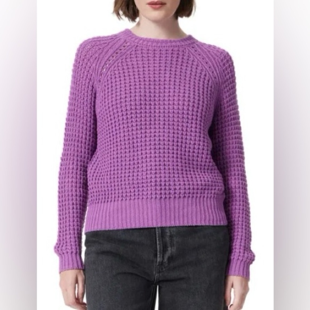 Dee Ocleppo NWT Waffle Knit Violet Liliana Cotton Sweater